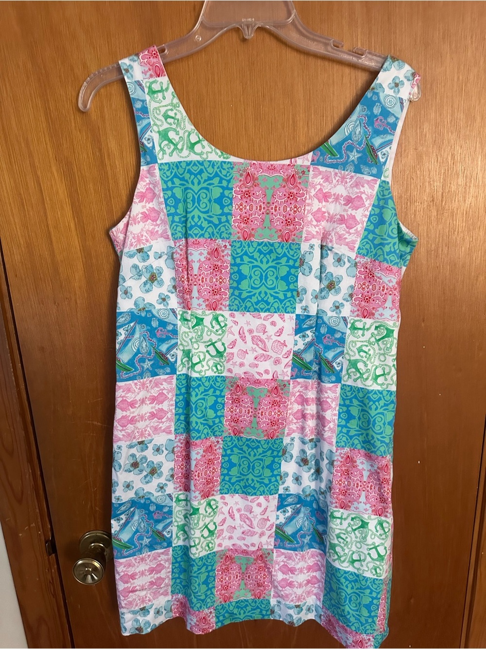 Kaeli Smith Coastal Nautical Patchwork Shift Dress Size 12